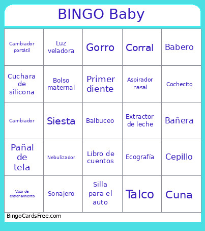 Baby Bingo Card