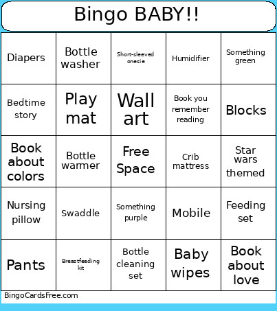 BABY!! Bingo Card