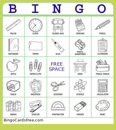 Bingo Back to School