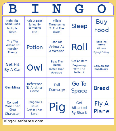 Backlog Bingo Card