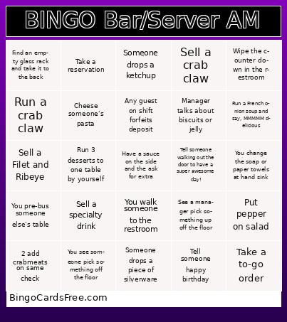 BINGO Bar/Server AM