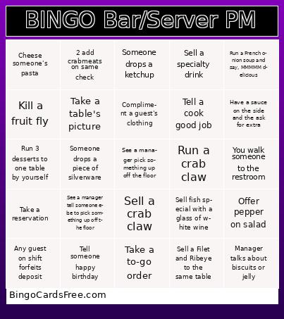 BINGO Bar/Server PM