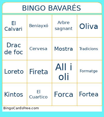 Bavarés Bingo Card