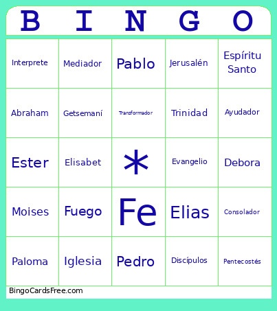 Biblico Bingo Card
