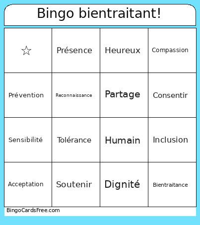 Bientraitant! Bingo Card