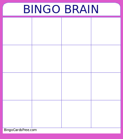 Brain Bingo Card
