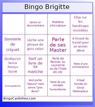 Brigitte Bingo Card