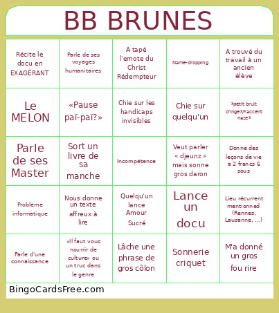 Brigitte Bingo Card