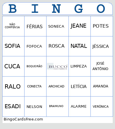 BUCCO ENGENHARIA 2025 Bingo Card