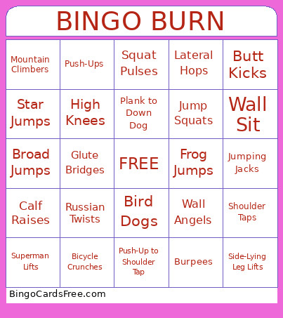 Burn Bingo Card