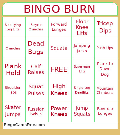 BURN Bingo Card