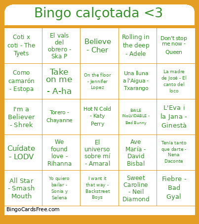Calçotada <3 Bingo Card