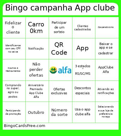 Bingo campanha App clube