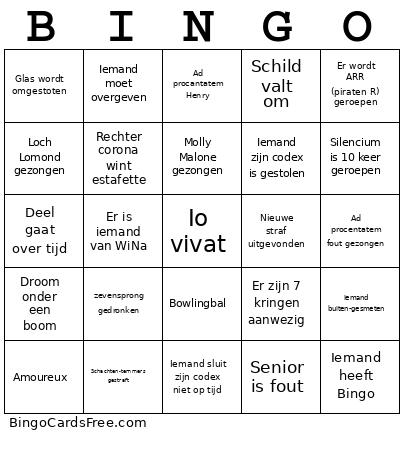 CANTUS Bingo Card 2