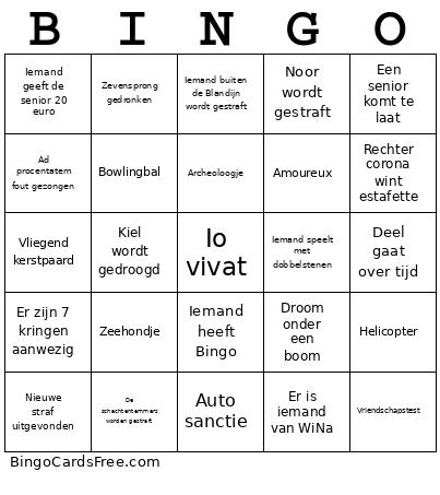 CANTUS Bingo Card