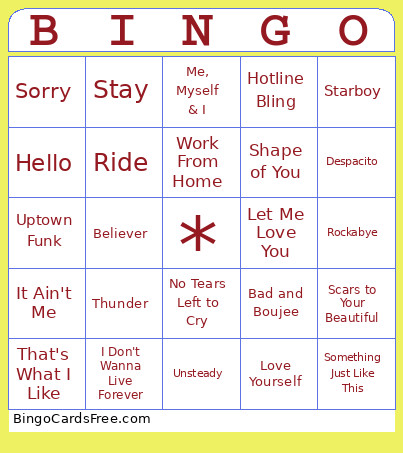 1 Bingo Card