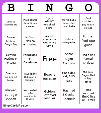#1 Bingo Card