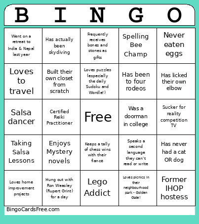 #3 Bingo Card