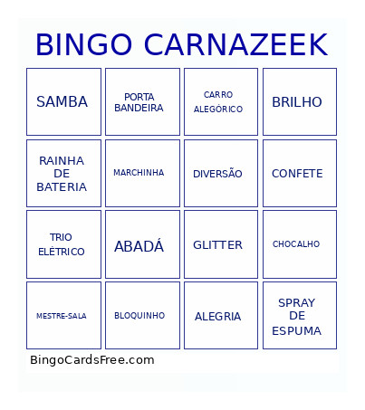 CARNAZEEK Bingo Card