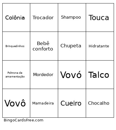 Chá Bingo Card