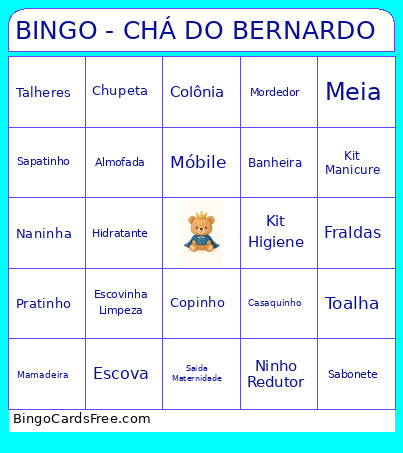 - CHÁ DO BERNARDO Bingo Card