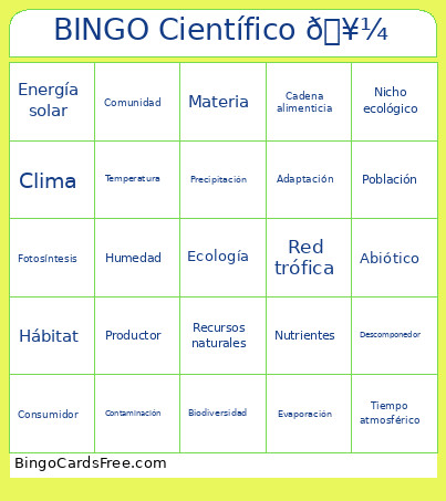 Científico 🥼 Bingo Card