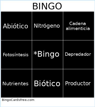 Cientifico Bingo Card