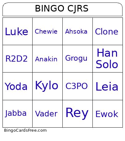 CJRS Bingo Card 2