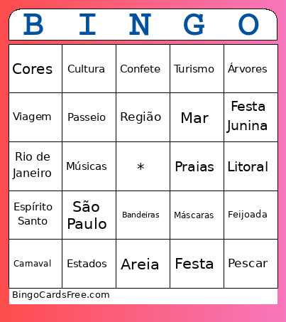 Colônia Bingo Card