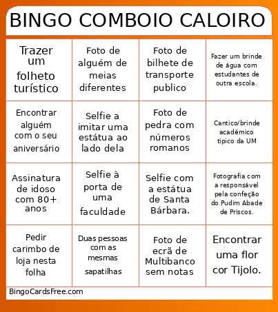 COMBOIO CALOIRO Bingo Card