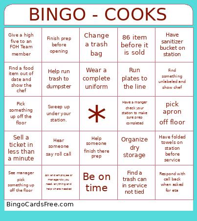BINGO - COOKS