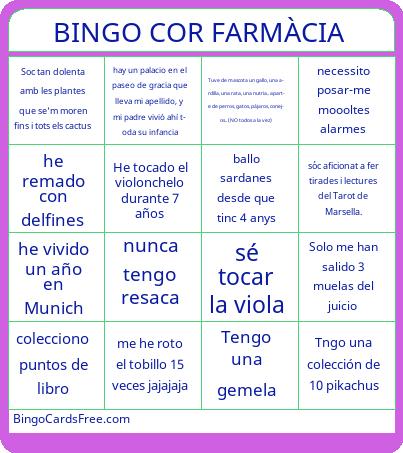 BINGO COR FARMÀCIA