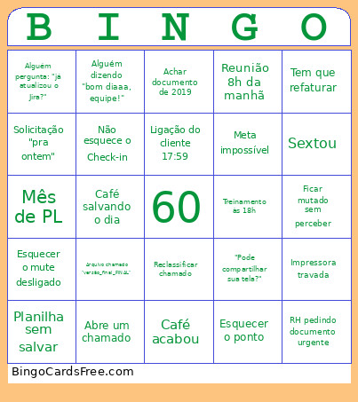 Corporativo Bingo Card