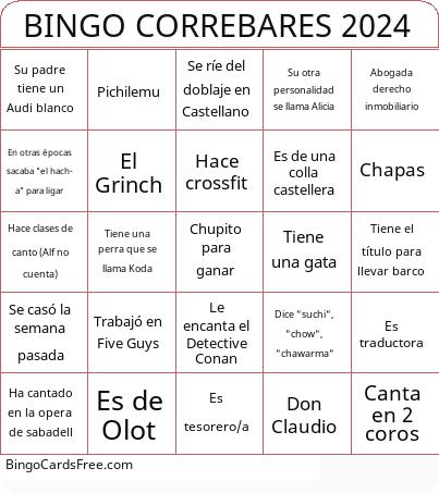 Bingo Correbares 2024