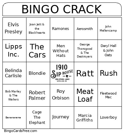 CRACK Bingo Card