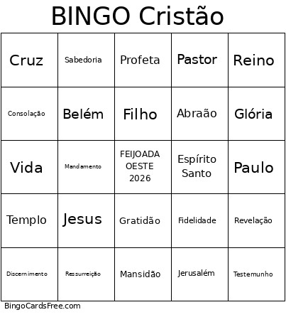 Cristão Bingo Card