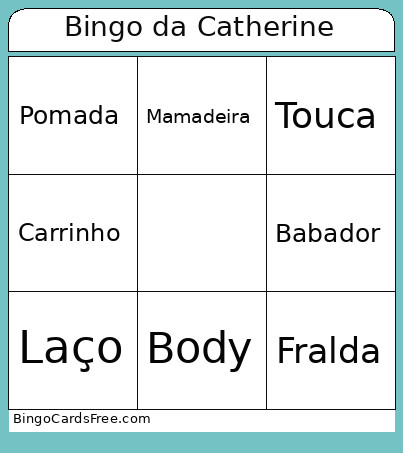 Da Catherine Bingo Card
