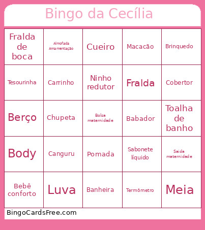 Da Cecília Bingo Card