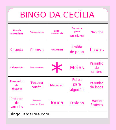 DA CECÍLIA Bingo Card