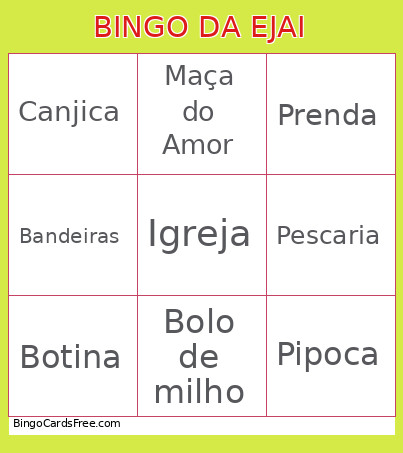 DA EJAI Bingo Card