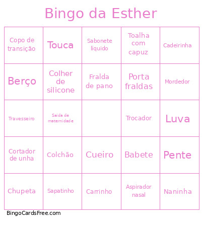 Da Esther Bingo Card