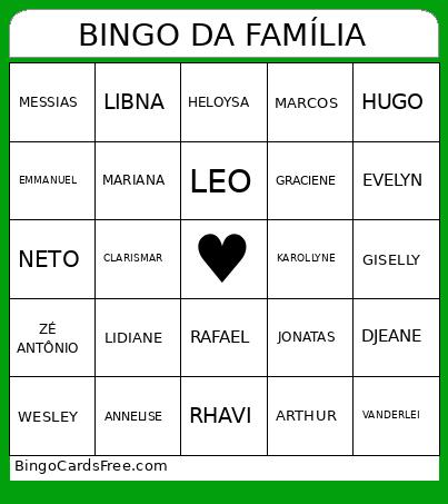 BINGO DA FAMÍLIA