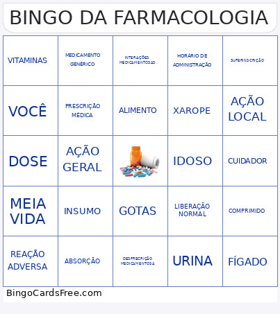 DA FARMACOLOGIA Bingo Card