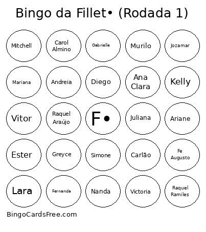 Da Fillet• (Rodada 1) Bingo Card