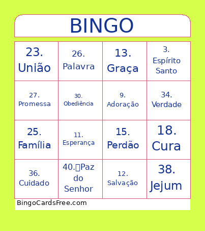 DA GRATIDÃO Bingo Card
