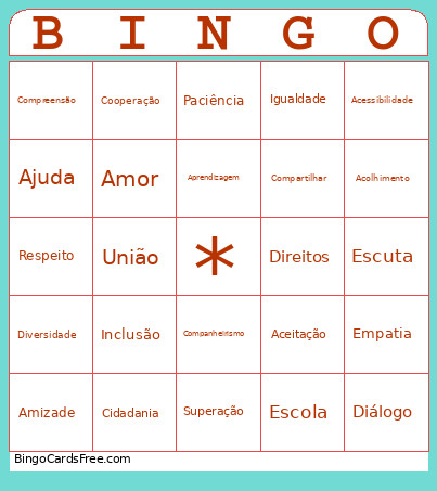 Da Inclusão 💚💙 Bingo Card
