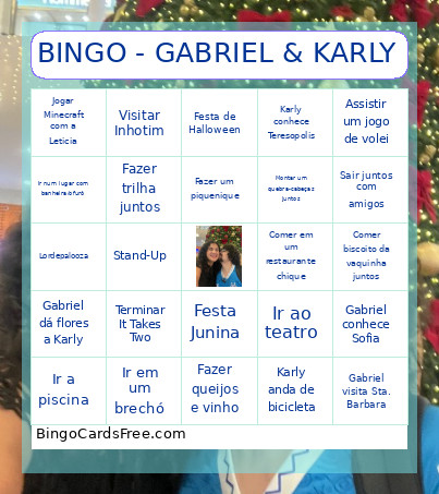 Da Karly E Gabriel Bingo Card