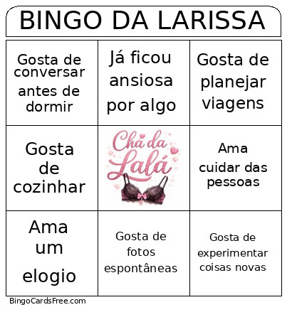 DA LARISSA Bingo Card