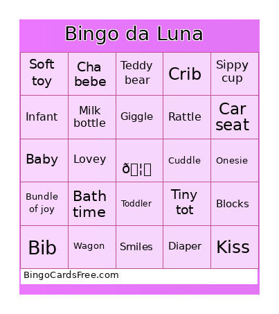 Da Luna Bingo Card