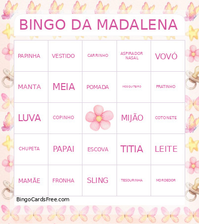 DA MADALENA Bingo Card